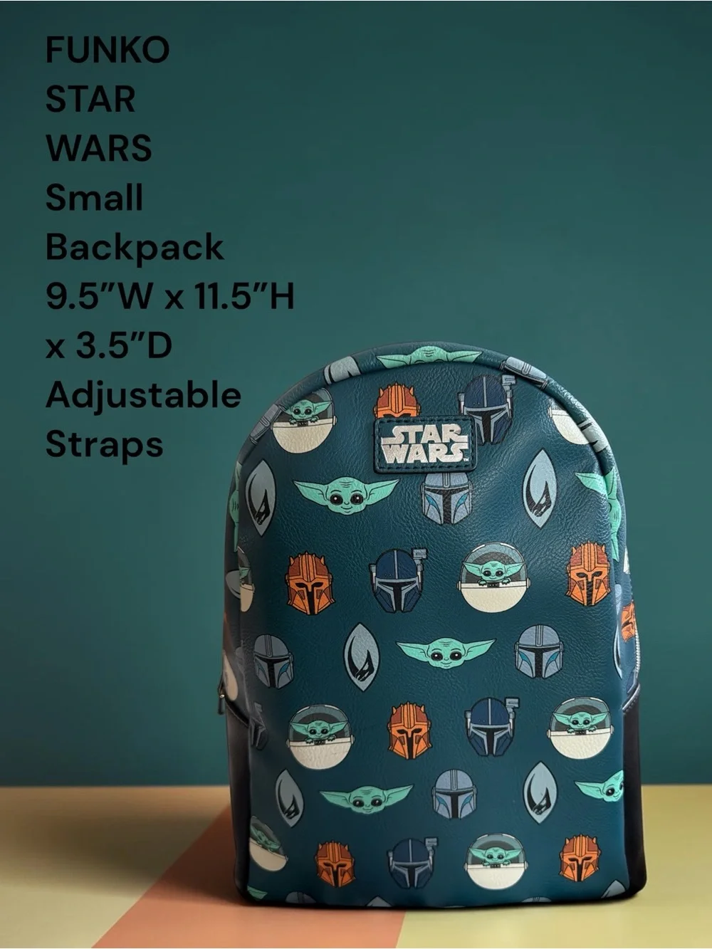 Funko Star Wars The Mandalorian Grogu Mini Backpack Teal Black Adjustable Straps